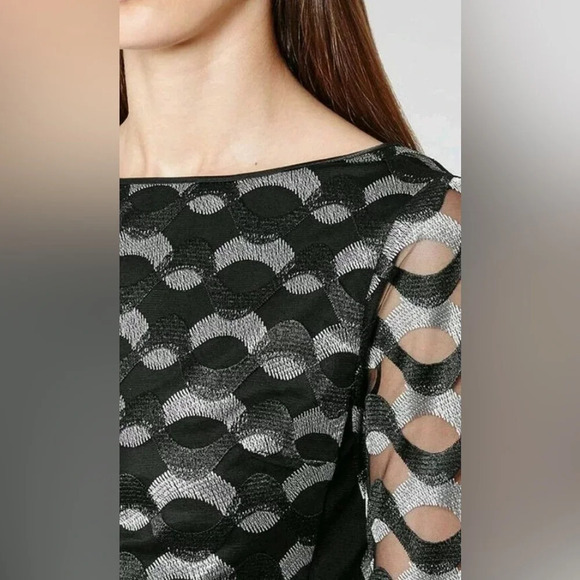 Reiss dress, size 12, black/silver, bodycon, designer, holidays, wedding guest - Picture 4 of 14